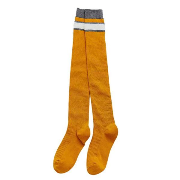 

1 pair cosplay cotton blend thigh over knee slim anti slip japanese style long warm soft elastic striped casual women stockings, Black;white