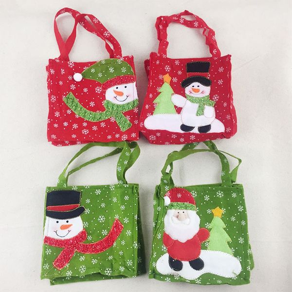 

santa claus snowman gift bag kids candy bags portable christmas handbag