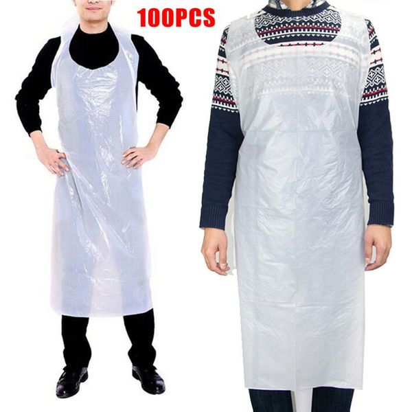 

100pcs pe disposable apron lightweight clean home kitchen restaurant 80 x 125cm