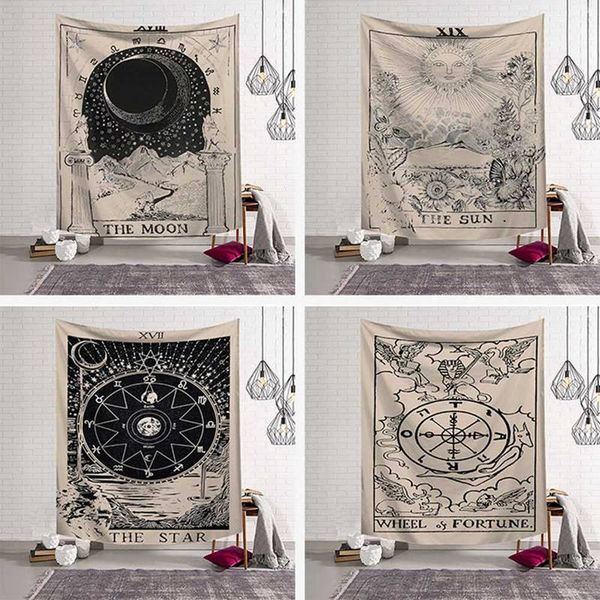 

magical moon sun tarot tapestry wall hanging bedspread large tapestries beach towel blanket
