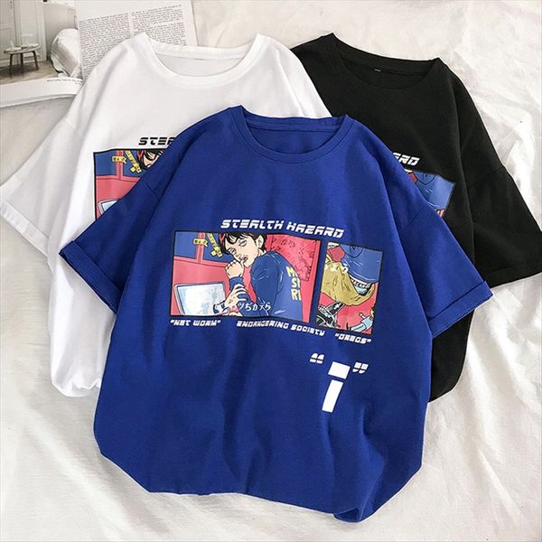 

2020 season t-shirt female ins loose middle sleeve fashion brand chic t-shirt underpants underwear harajufeng student interior stylish c, White