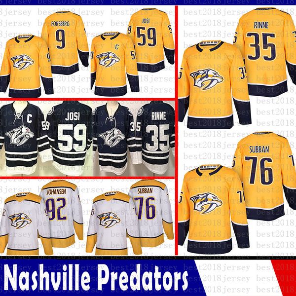 

mens nashville predators 35 pekka rinne 76 p.k. subban hockey jerseys 9 filip forsberg 92 ryan johansen 59 roman josi jersey 2018 2019 new, Black;red