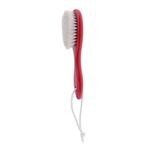 

men's natural wood handle beard mustache oily hair grooming trimming brush, Silver