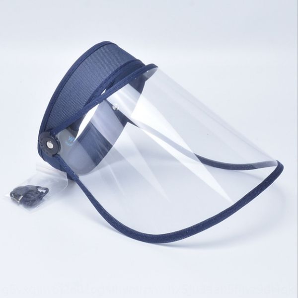 

isng0 2020 environmental protection and tasteless protective cap detachable mask hd transparent smoke-proof sun protection sun hat sunscreen, Blue;gray