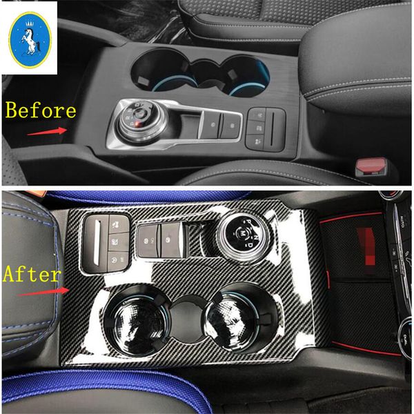

yimaautotrims auto accessory stalls console gear shift box frame cover trim fit for focus 2019 2020 ma/ carbon fiber abs