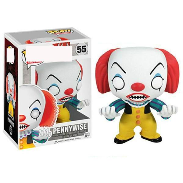 

cute funko pop stephen king's it pennywise vinyl action figure with box #55 popular toy good quality halloween gift
