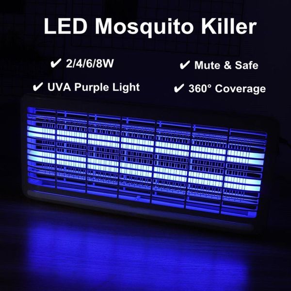 

indoor electric insect killer led uv-a electronics mosquito repeller pest bug zapper catcher traps home pest control lamp