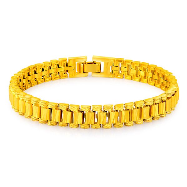 

geometric 24k gold bracelets bangles fashion elegant men bracelets jewelry party anniversary gift, Black