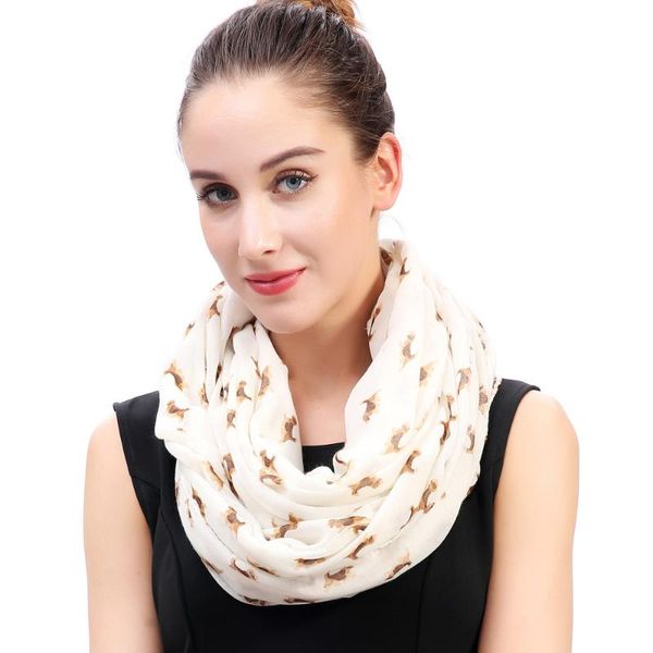 

beagle dog print women's infinity loop circle scarf snood light weight, Blue;gray