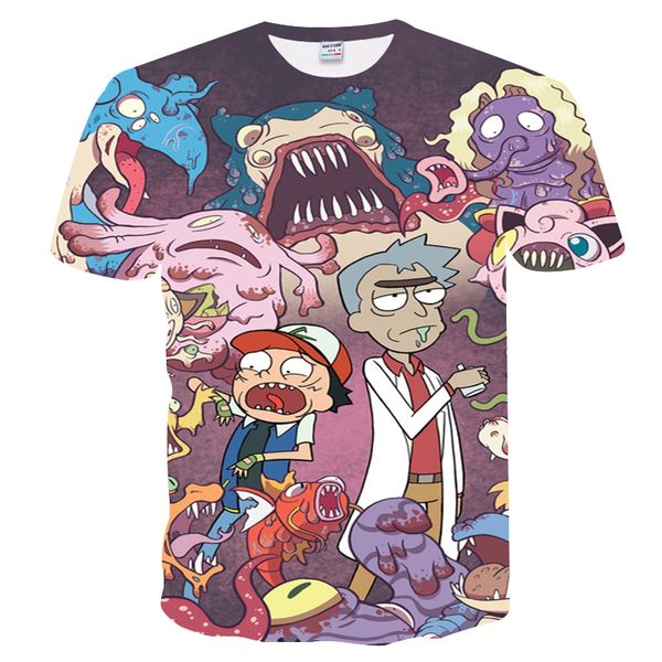 

dressing2020 new fashion rick and morty t-shirt anime women/men harajuku tee shirt printed 3d cartoon t shirt man camisetas funny clothing, White;black