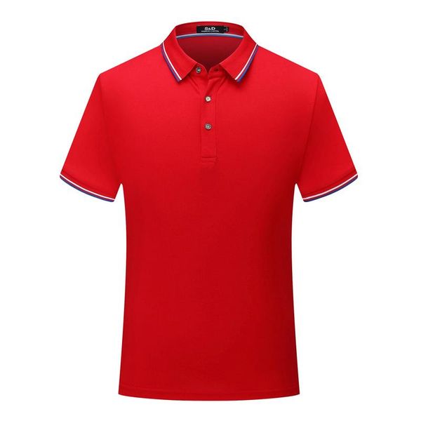 

new striped collar short sleeve men and women comfortable breathable t-shirt red polo shirt uniform sd-7912-179, Black