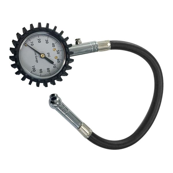 

60/100psi car motorbike accurate alloy portable monitoring professional measure pointer tire pressure gauge rubber case