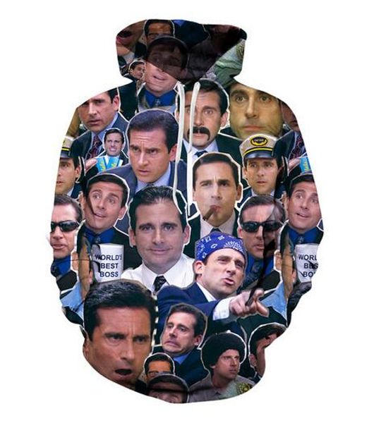 

new fashion sweatshirt men / women 3d hoodies print many faces of michael scott harajuku style stylish hooded hoodies usal06, Black