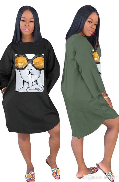 

womens casual dress long sleeve dresses sequin loose dress snow fleece collar fashion sense mini dress s-xl