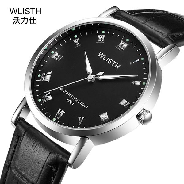 

chinese brand men's watches simple ultra-thin belt korean-style luminous casual waterproof student quartz watch, Slivery;brown