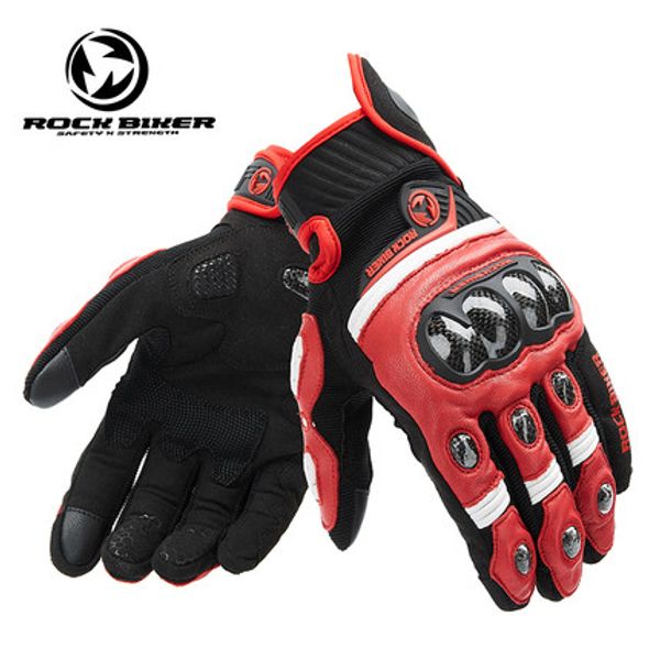 

summer motocycle gloves mens women carbon fiber motorbike riding gloves leather motocross off road moto screen touch, Black