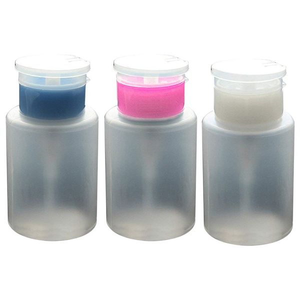 

3 pieces nail art remover uv gel polish cleaner pump dispenser empty bottle, 150ml