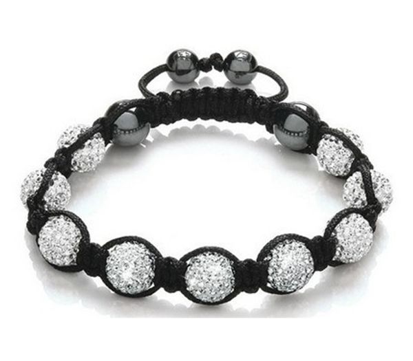 

10mm white new style disco ball beads kids bracelet. new fasion bracelets p433, Black