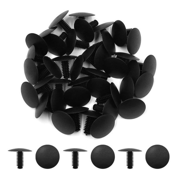 

30pcs fastener & clip black car plastic push rivet fastener bumper clips fit 5mm x 4mm dia hole