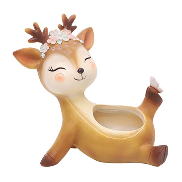 

cartoon fawn resin succulent flower pot cacti plant container