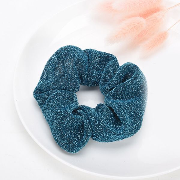

gold and silver bling glitter hair scrunchie elastic hair bands women ladies fashion accessories ties rope band for dancing