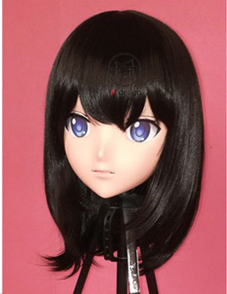 

lili mask-33) sweet girl маска для головы из смолы kigurumi косплей японская ролевая игра аниме-силиконовая маска kigurumi кроссдрессер кук, Black;red