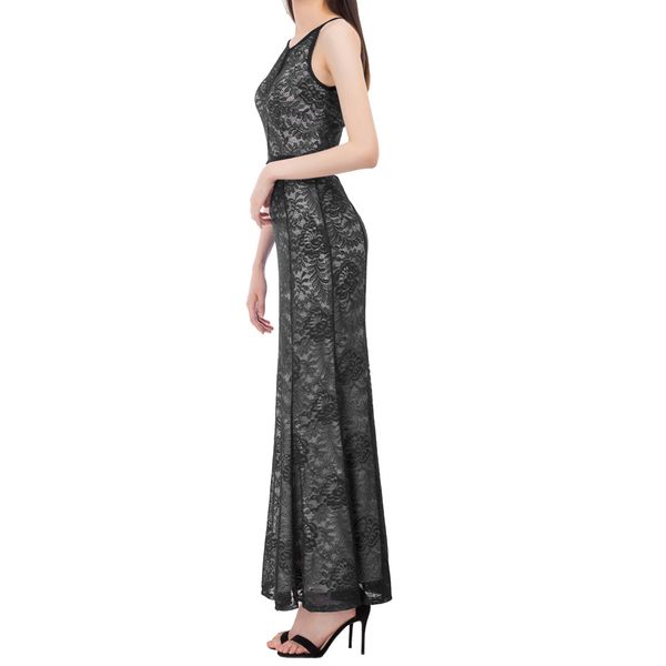 

new bp women full length cut out shoulders lace hips-wrapped bodycon dress, Black;gray