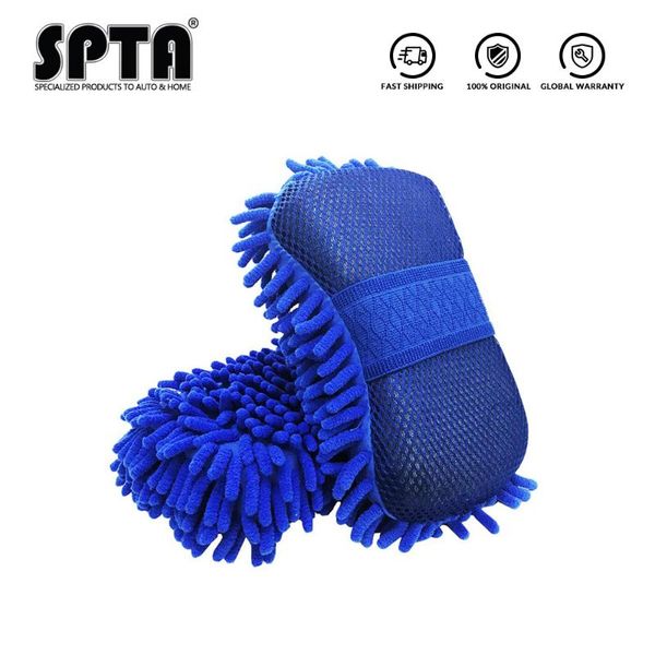 

spta microfiber car wash sponge chenille lint-scratch-ultra soft automobile cleaning sponge ultimate wash mitt