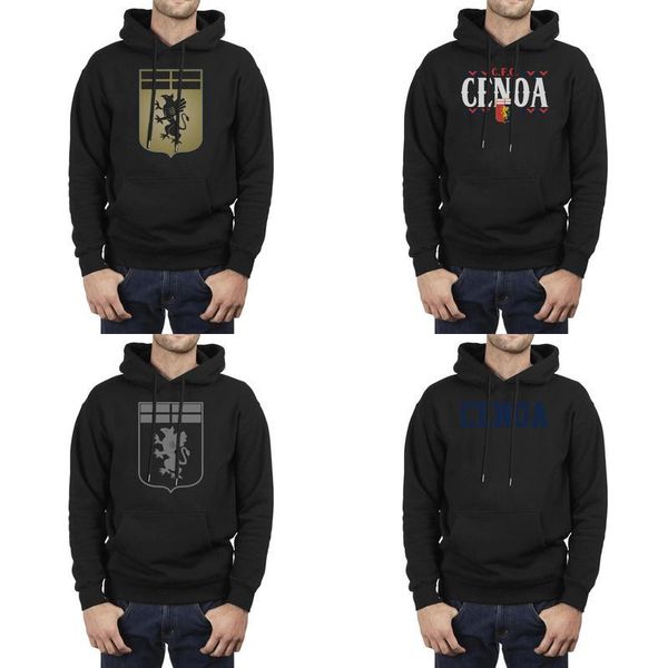 

men design printing genoa c.f.c.i rossoblu il grifone text black fleece hoodies personalised make a warm hoodie gray golden series label