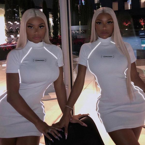 

new fashion womens summer pure color embroidery letter play game mini dresses a style fashion casual skirt bodycon party clothing, White;black