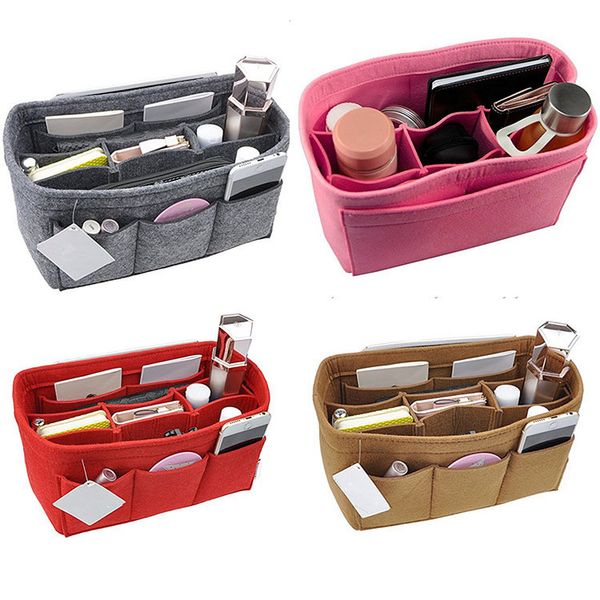 

felt inner gallbladder cosmetic bag pure color storage bags multi function large capacity stuff pouch home storage box t9i0030