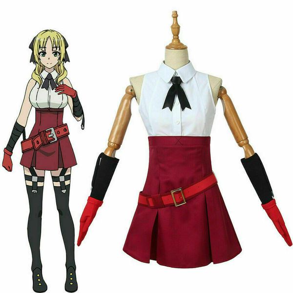 

toaru kagaku no accelerator estelle rosenthal cosplay costume dress, Black;red