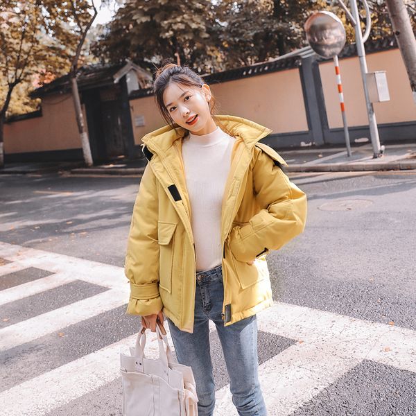 

winter cotton jackets women's tide 2019 new thickened cotton coat korean version of large hairy collar bread fashion coat women, Black