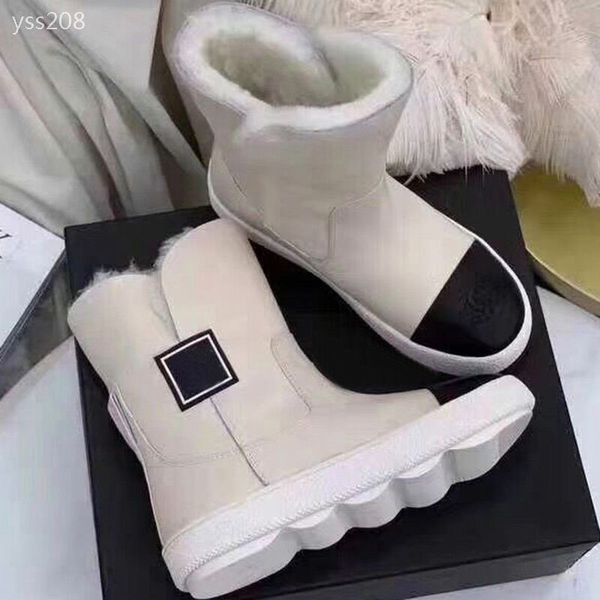 

leisure snow boots female wild short tube thick bottom plus velvet winter thick fur custom short boots cotton shoes, Black