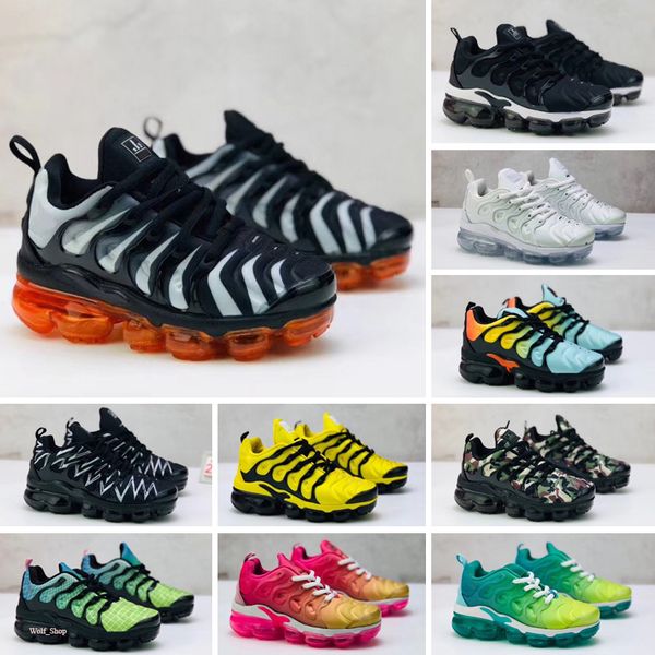 

new tn plus kids running shoes breathable girls boys youth designer sport sneakers eur size 28-35, Black