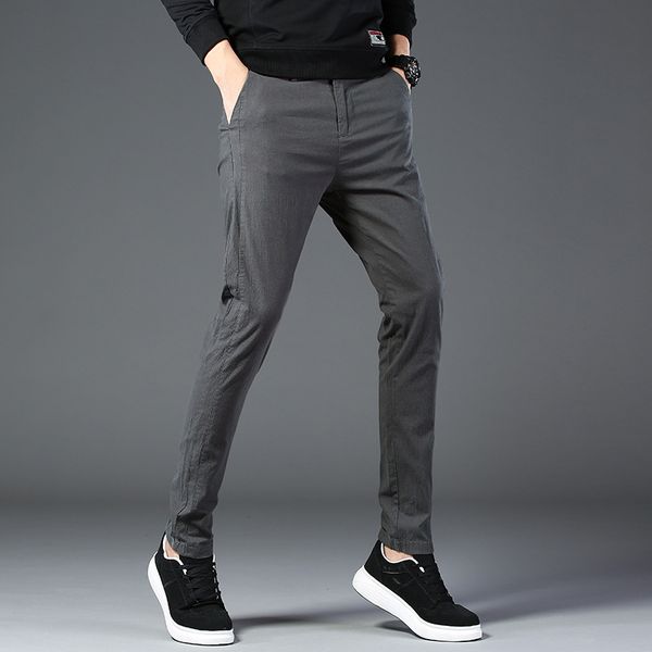 

mrmt 2019 brand autumn men's trousers ice silk thin pants for men elastic air-permeable leisure trendy trouser, Black
