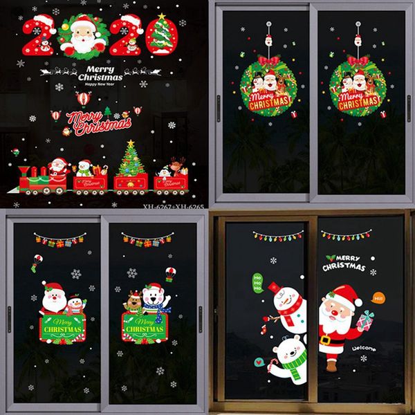 

45*60cm christmas decorations window sticker christmas decoration for home xmas decor merry 2019 happy new year 2020