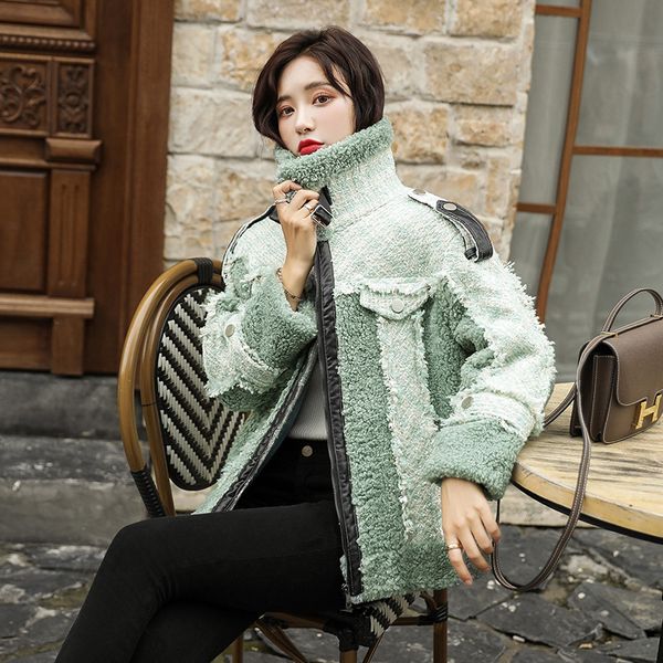 

black friday deals 2019 2019 new winter fur one wool short coat grain velvet stitching thick line