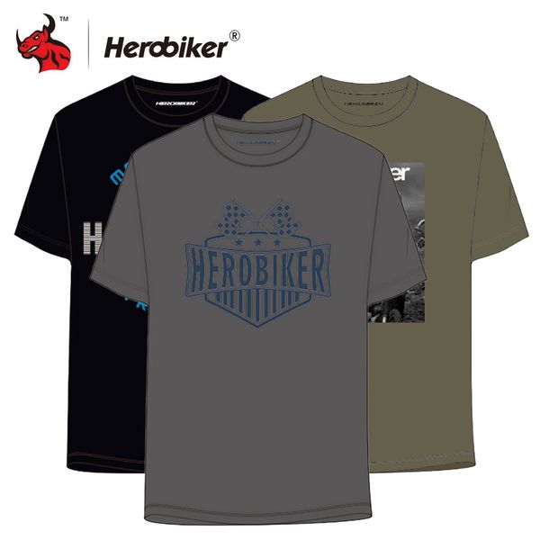 

herobiker summer motorcycle t-shirt men's moto racing short t-shirt motorbike motocross sports jersey fashion quick-drying shirt