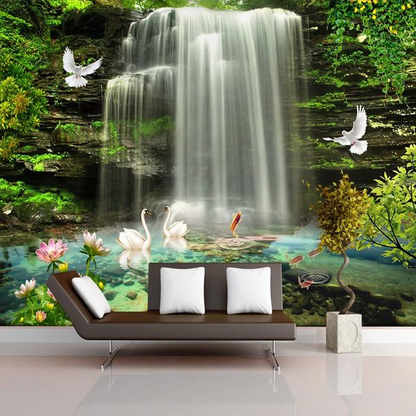 

custom 3d wall murals wallpaper nature landscape waterfall p mural papel de parede living room bedroom home decor wall paper