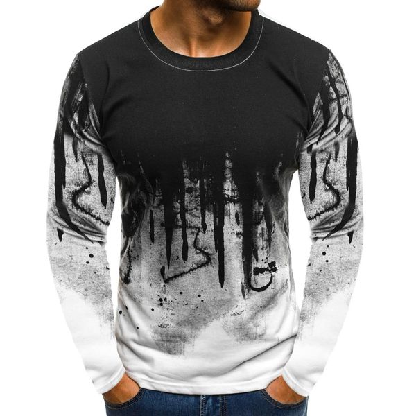 

2019 men's o-neck slim tshirts man long sleeve t shirt men army green t shirt male streetwear & tees m-xxxl, White;black