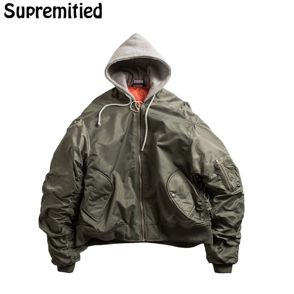 

wholesale- supremitied vetements jackets men women oversized vetements kanye west hip hop tactical bomber jacket, Black;brown