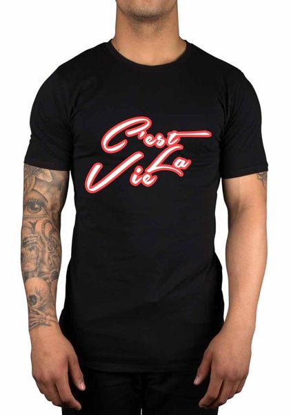 

c'est la vie neon slogan t-shirt fashion man geek nerd gift idea men's fashion 2019 summe hip funny t-shirt summer, White;black