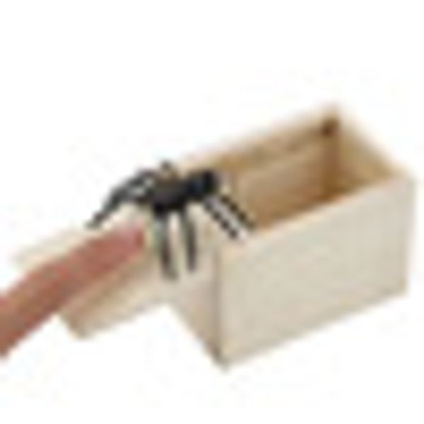 

scaring trick play funny play tool toy gift wood prank scare box simulation spider box wooden joke 1pc