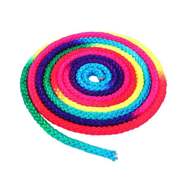 

rainbow color rhythmic gymnastics rope solid competition arts training rope gymnastics sports