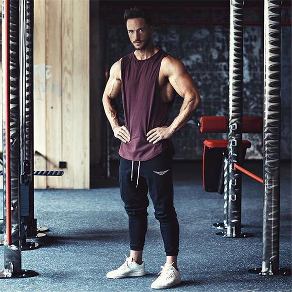 

2019 men casual gyms running pants cotton sport training exercise workout fitness pants sweatpants jogger pant skinny trousers, Black