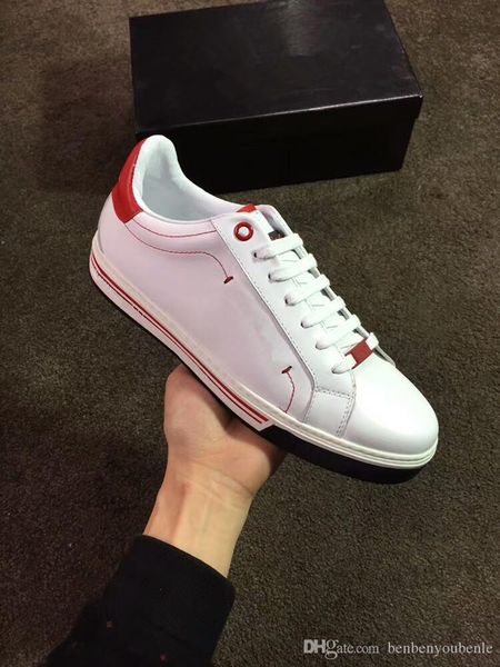 

original r red bottom sneakers gold white genuine leather casual shoes men's luxury party trainers -- birthday gift 38-44, Black