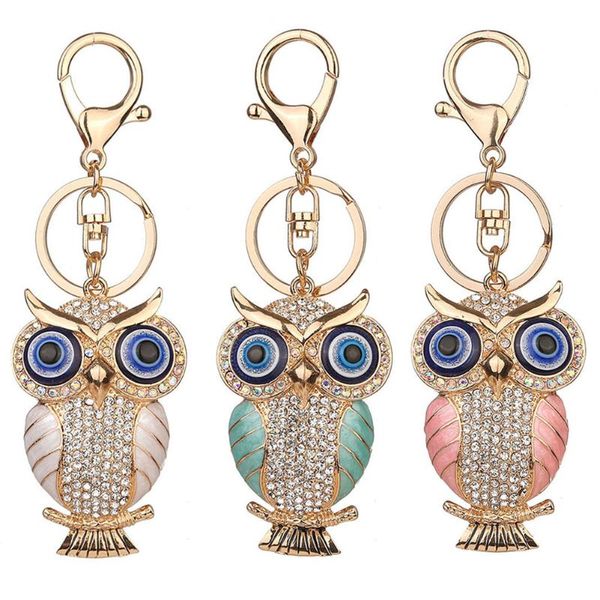 

women chaveiro cute animals owl pendant keychain lady car purse bag pendant key chain 2017 may new arrival, Silver