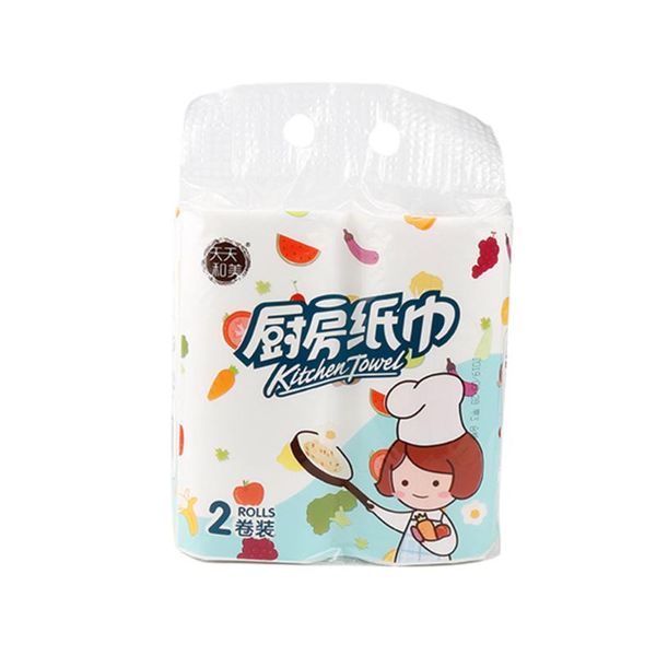 

2 rolls paper hand towel kitchen paper skin-friendly toilet table (white