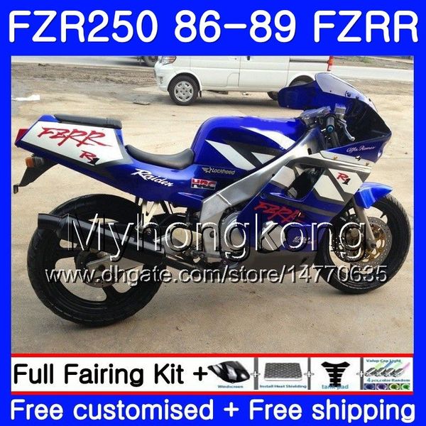 Кузов для YAMAHA factory blue hot fzrr FZR 250R FZR250 FZR250R 86 87 88 89 249HM.5 FZR250RR ФЗР-250 ФЗР 250 1986 1987 1988 1989 обтекателя комплект